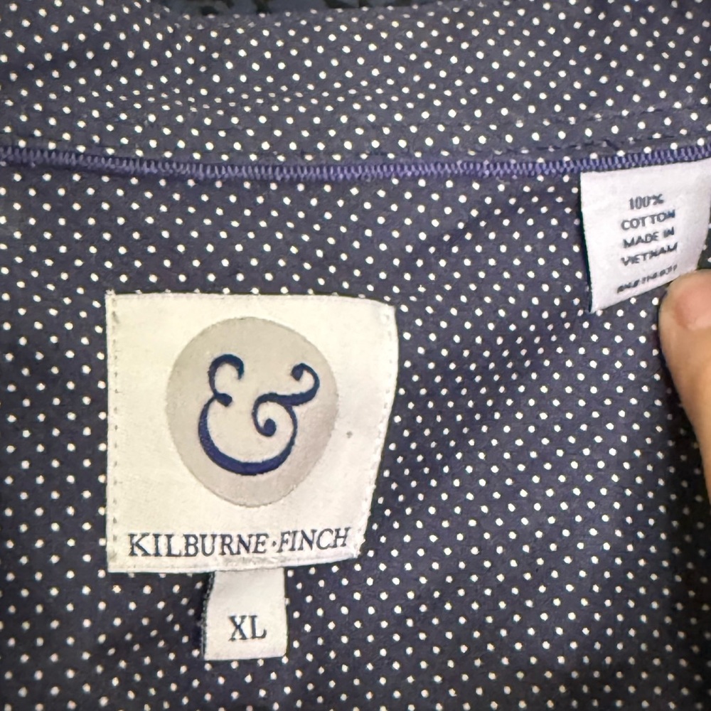 Kilburne Finch Men's Blue Floral Paisley Velvet Button Down Dress Shirt Size‎ XL - Picture 4 of 6